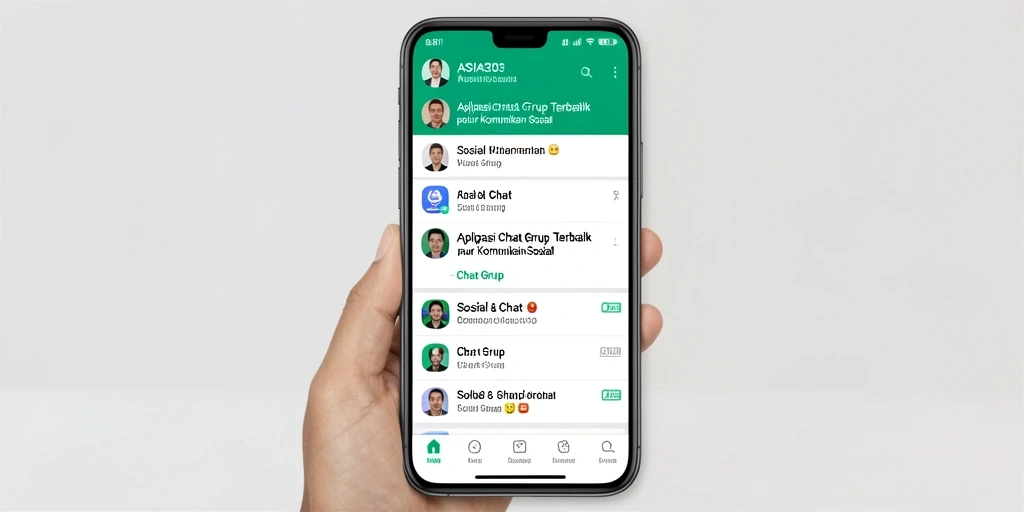 Antarmuka aplikasi ASIA303 menampilkan fitur chatting grup yang interaktif.