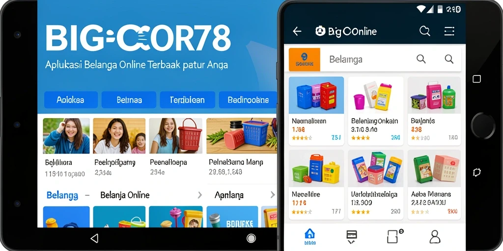 Tampilan utama aplikasi BIGCOR78 dengan berbagai pilihan produk Belanja Online.